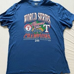 47 Brand Texas Rangers World Series Champions  - Blue Unisex T-Shirt XL